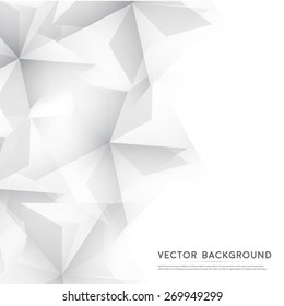 Vector Abstract geometric shape from gray cubes. White squares