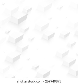 Vector Abstract geometric shape from gray cubes. White squares