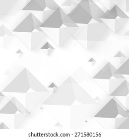 Vector Abstract geometric shape from gray cubes. White pyramides