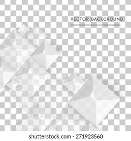 Vector Abstract geometric shape from gray cubes. White pyramides