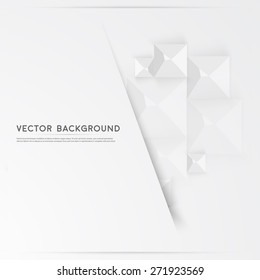 Vector Abstract geometric shape from gray cubes. White pyramides