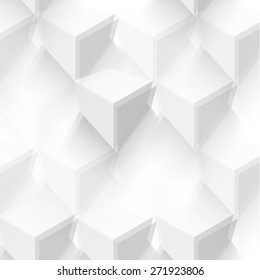 Vector Abstract geometric shape from gray cubes. White squares