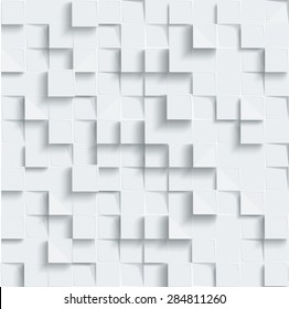 Vector Abstract geometric shape from gray cubes. White squares