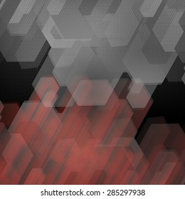 Vector Abstract geometric shape from gray cubes. White squares