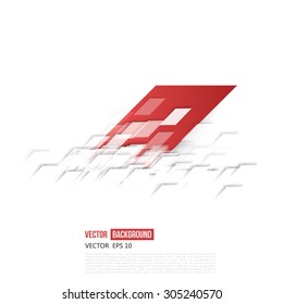 Vector Abstract geometric shape from gray diagonal romb. White 