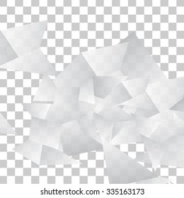 Vector Abstract geometric shape from gray triangle. White triangles