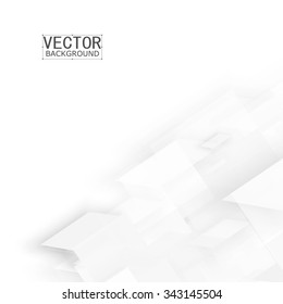Vector Abstract geometric shape from gray cubes. White squares