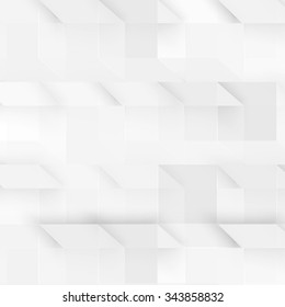 Vector Abstract geometric shape from gray cubes. White squares