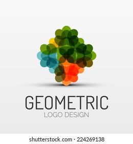Vector abstract geometric shape icon, company logo design, business symbol concept, minimal line style