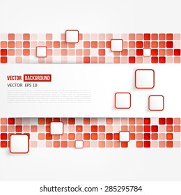 Vector Abstract geometric shape from red squares