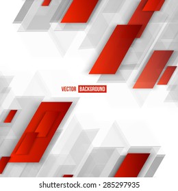 Vector Abstract geometric shape from red lines. 