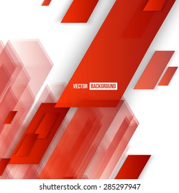 Vector Abstract geometric shape from red lines. 