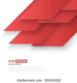Vector Abstract geometric shape from red lines.