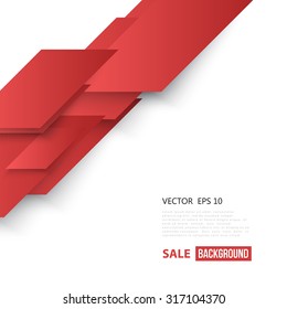 Vector Abstract geometric shape from red diagonal