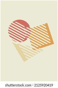 Vector Abstract geometric shape, for wall decoration, printable, aesthetics, color slash. Pastel background