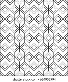 Vector abstract geometric shape from White cubes. White squares 3d Box pattern background; seamless pattern; Modern stylish texture.; Trendy hipster sacred geometry Geometrical pattern design.