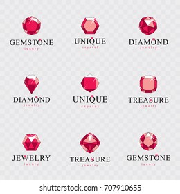 Vector abstract geometric shapes best for use as elegant business logo. Set of vector elegant sparkling gems.