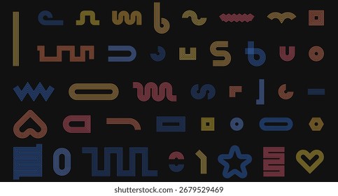 Vector Formas geométricas Abstractas y colorida colección de diseños de Anuncio. Para el Web, comercial, cartel, cartelera, venta, vendimia, anuncio, folletos, cubiertas.