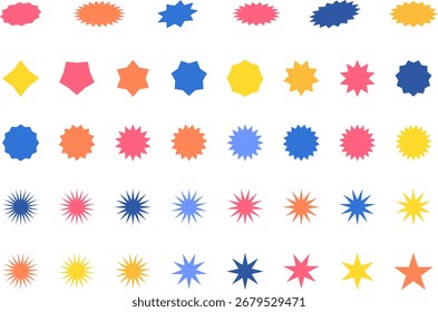 Formas geométricas abstratas vetoriais e coleção colorida de designs de banner. Para web, comercial, cartaz, outdoor, venda, vintage, anúncio, brochuras, capas.