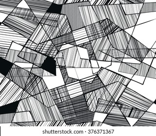 vector abstract geometric shapes with linear fill - 3