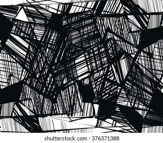vector abstract geometric shapes with linear fill - 2