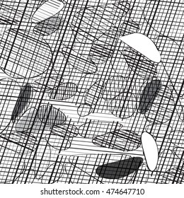 vector abstract geometric shapes with linear fill - 6