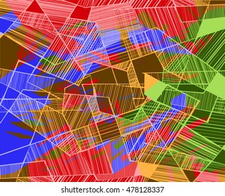 vector abstract geometric shapes with linear fill (colors)
