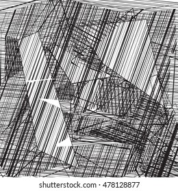 vector abstract geometric shapes with linear fill - 13