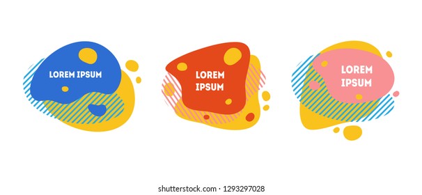 Vector abstract geometric shapes. Trendy color elements for minimal banner, logo, social post.