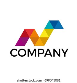 Vector abstract geometric sign with triangles, shape of snake