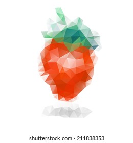 Vector abstract geometric strawberry.
