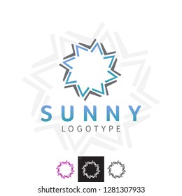 Vector Abstract Geometric Sun Star Space Object Brand Logo Business Icon