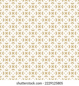 Vector abstract geometric texture. Simple gold seamless pattern with lines, diamonds, arrows, stars, grid, net, lattice. Golden ornament background. Repeat luxury design for decor, print, wallpapers
