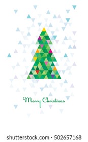 Vector abstract geometric tree znak.Drawing using triangles.