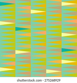 Vector abstract geometric triangle seamless pattern in tribal style with ethnic motifs. Colorful endless background for wrapping paper, web design backdrop, textile, illustration, visual identity.