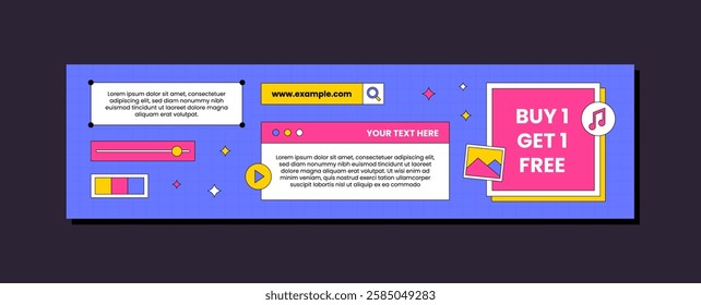 Vector abstract geometric web banner or background with minimalist UI trendy style