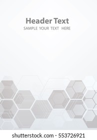 Vector Abstract geometric White background. Template brochure design. Gray hexagon shape