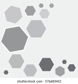 Vector Abstract geometric White background. Template brochure design. Gray hexagon shape