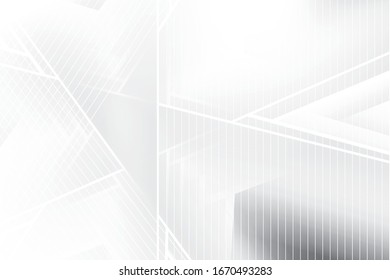 Vector abstract geometric white and gray color background with modern stripes. 