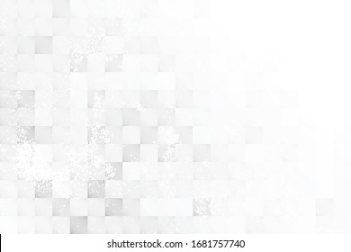 Vector abstract geometric white and gray color with grunge background,  rectangle shape, mosaic pattern. 