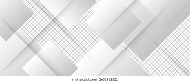 Vector abstract geometric white and gray color background with modern stripes.