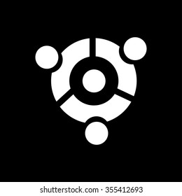 vector abstract geometric white logo for your company illustration, black background






