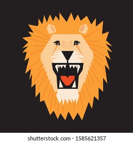 Vector abstract geometric wild lion head