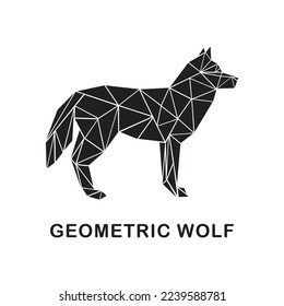 vector abstract geometric wolf illustration. wolf origami creative concept.
