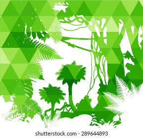 Vector abstract geometrical jungle background