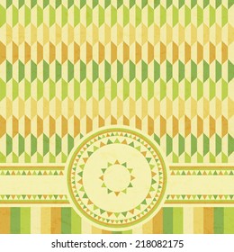 vector abstract geometrical retro card with texture of paper