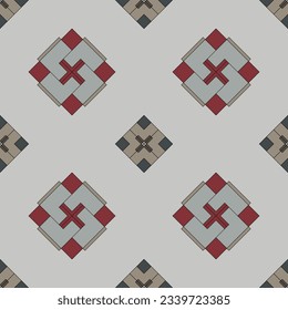 Forma geométrica abstracta vectorial sin soldadura sobre fondo gris para tela, envoltura, papel de pared, textil