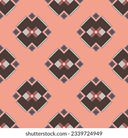 Vector abstract geometrical shape seamless pattern on pink background for fabric, wrapping, wallpaper, textile