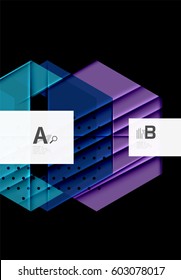 Fondo de formas geométricas abstractas vectoriales con texto de infografía de opciones