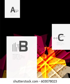 Fondo de formas geométricas abstractas vectoriales con texto de infografía de opciones